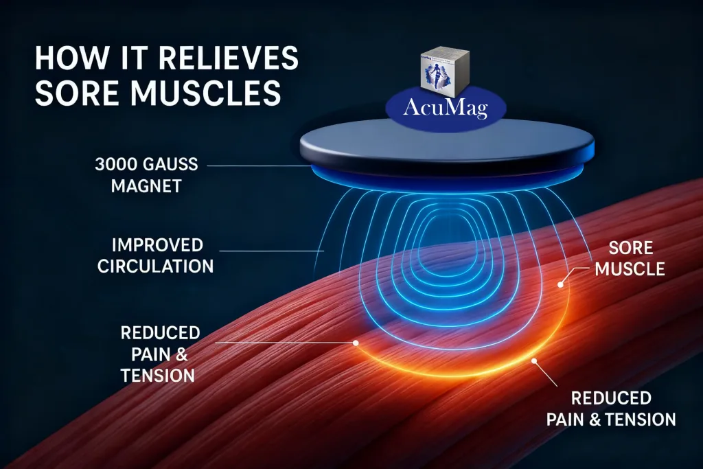 Discover why muscle relaxation, soreness relief, and stiffness reduction are the future of wellness. Learn how AcuMag™ uses 3000-Gauss magnetic fields to support natural recovery.