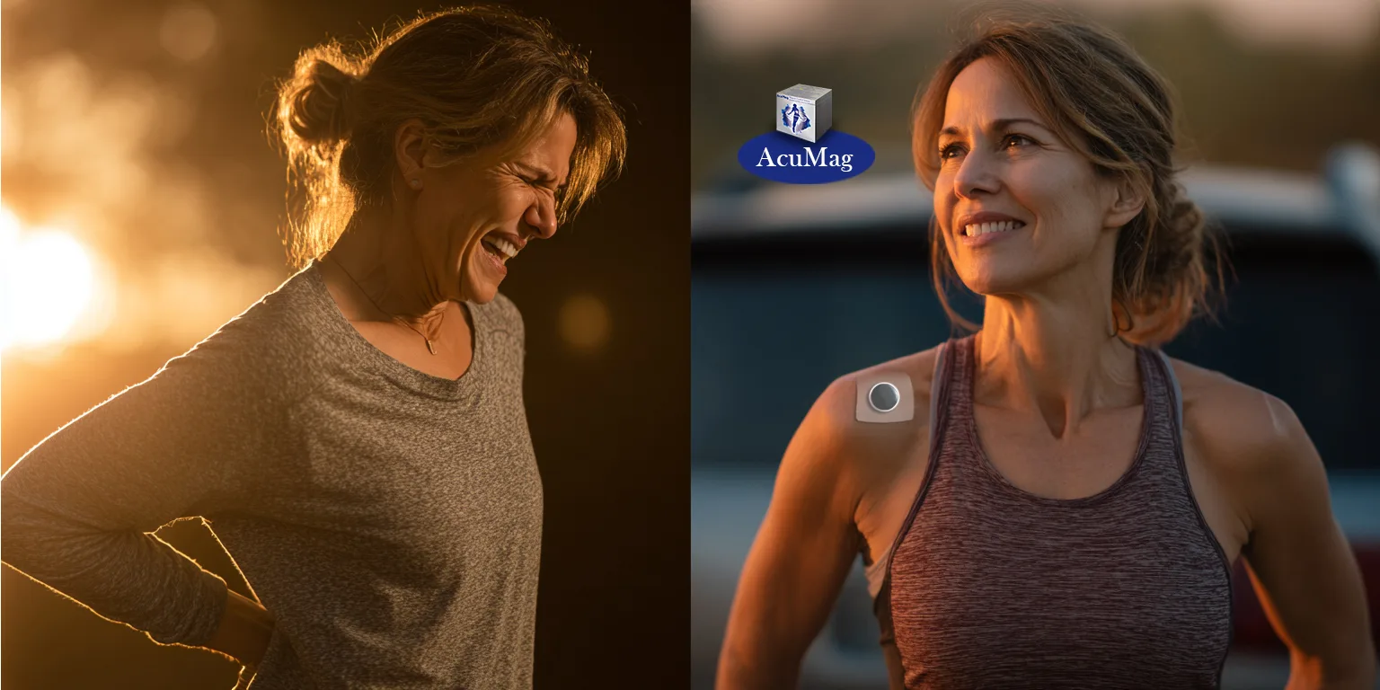 Discover the science behind magnetic therapy for muscle relaxation. Learn how AcuMag™ uses 3000-Gauss magnets to release tension naturally and support recovery.