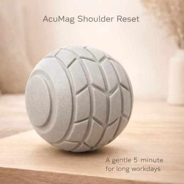 Designed to support shoulder and upper back comfort after long desk days. A simple 5 minute daily reset tool for steady, reusable relief at home.