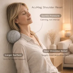 Designed to support shoulder and upper back comfort after long desk days. A simple 5 minute daily reset tool for steady, reusable relief at home.