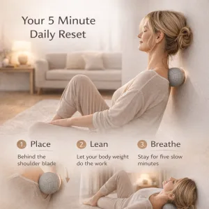 Designed to support shoulder and upper back comfort after long desk days. A simple 5 minute daily reset tool for steady, reusable relief at home.