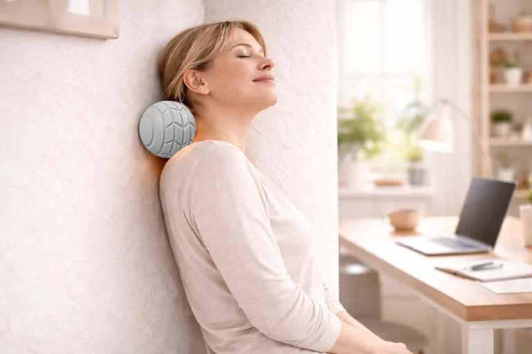 Can a massage ball relieve shoulder blade pain? Learn why trigger points form between the shoulder blades, how massage ball techniques can help release tension.