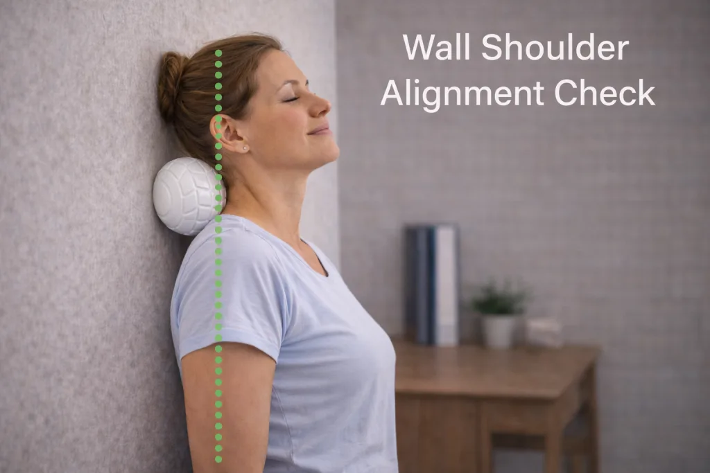 Learn how rounded shoulders and forward head posture create chronic upper back tension and trigger points and how to correct it safely at home.