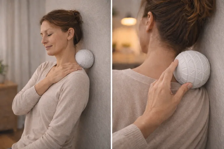 Learn how to release deep shoulder blade tension safely at home using gentle, drug-free methods that improve comfort, posture, and mobility.