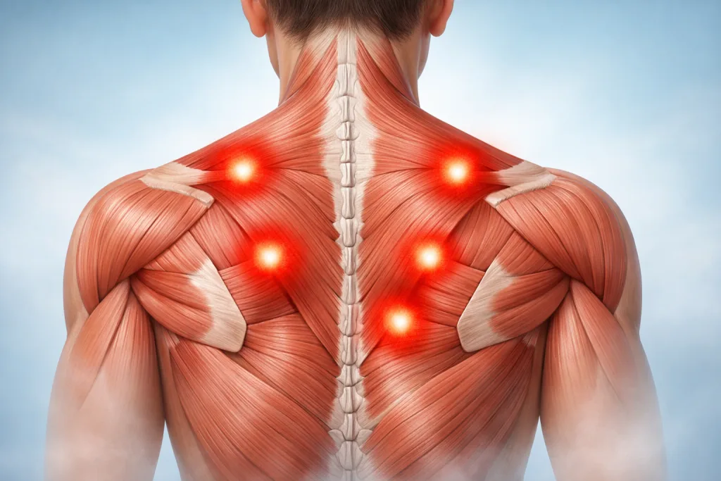 Learn what trigger points and muscle knots are, why they form in the upper back and shoulders, and how to release them safely at home with simple self massage techniques.