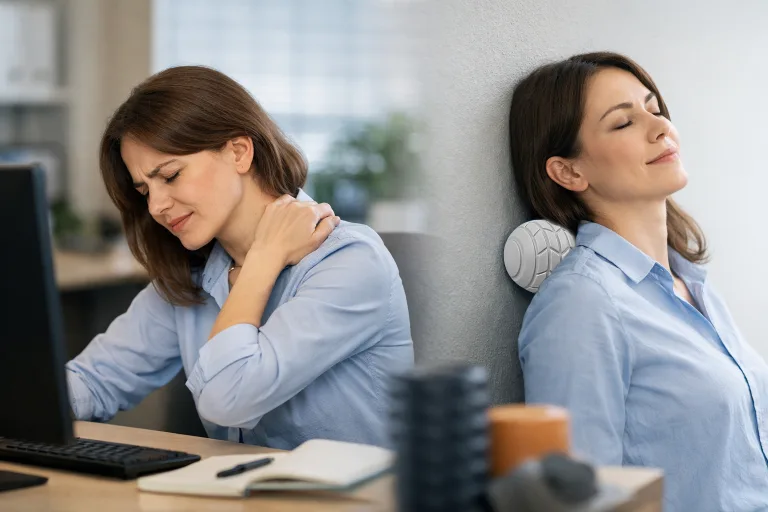 Struggling with shoulder blade pain from desk work? Learn why it happens and how to relieve upper back tension naturally with simple daily methods.